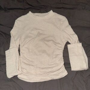SHEIN Cream Knit Long Sleeve Tee